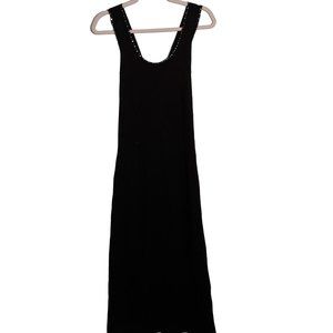Andrew David for Warren Knits made in Italy black maxi beaded rhinestone dress 4